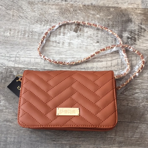 bebe Handbags - Bebe cognac Sophia crossbody brown new